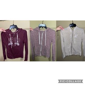 Aerospostale Comfortable Thin Zip Up Jackets Pack of 3 for $20, Size Medium
